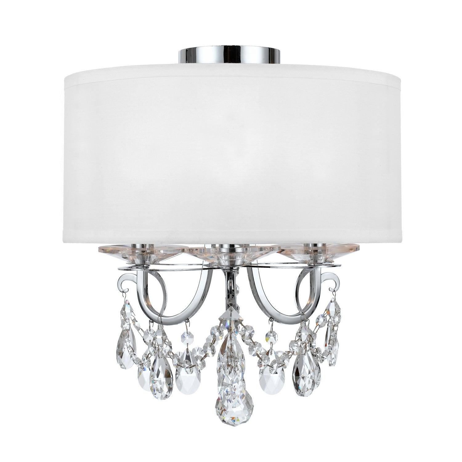 Crystorama - Othello Drum Shade Semi-Flush Mount - 6623-CH-CL-MWP_CEILING | Montreal Lighting & Hardware