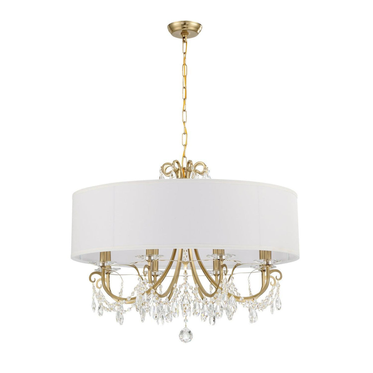 Crystorama - Othello Drum Shade Chandelier - 6628-VG-CL-MWP | Montreal Lighting & Hardware