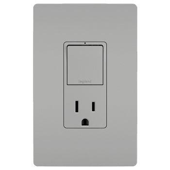 Legrand Radiant - radiant® Single Pole/3-Way Switch with 15A Tamper-Resistant Outlet - RCD38TRGRY | Montreal Lighting & Hardware