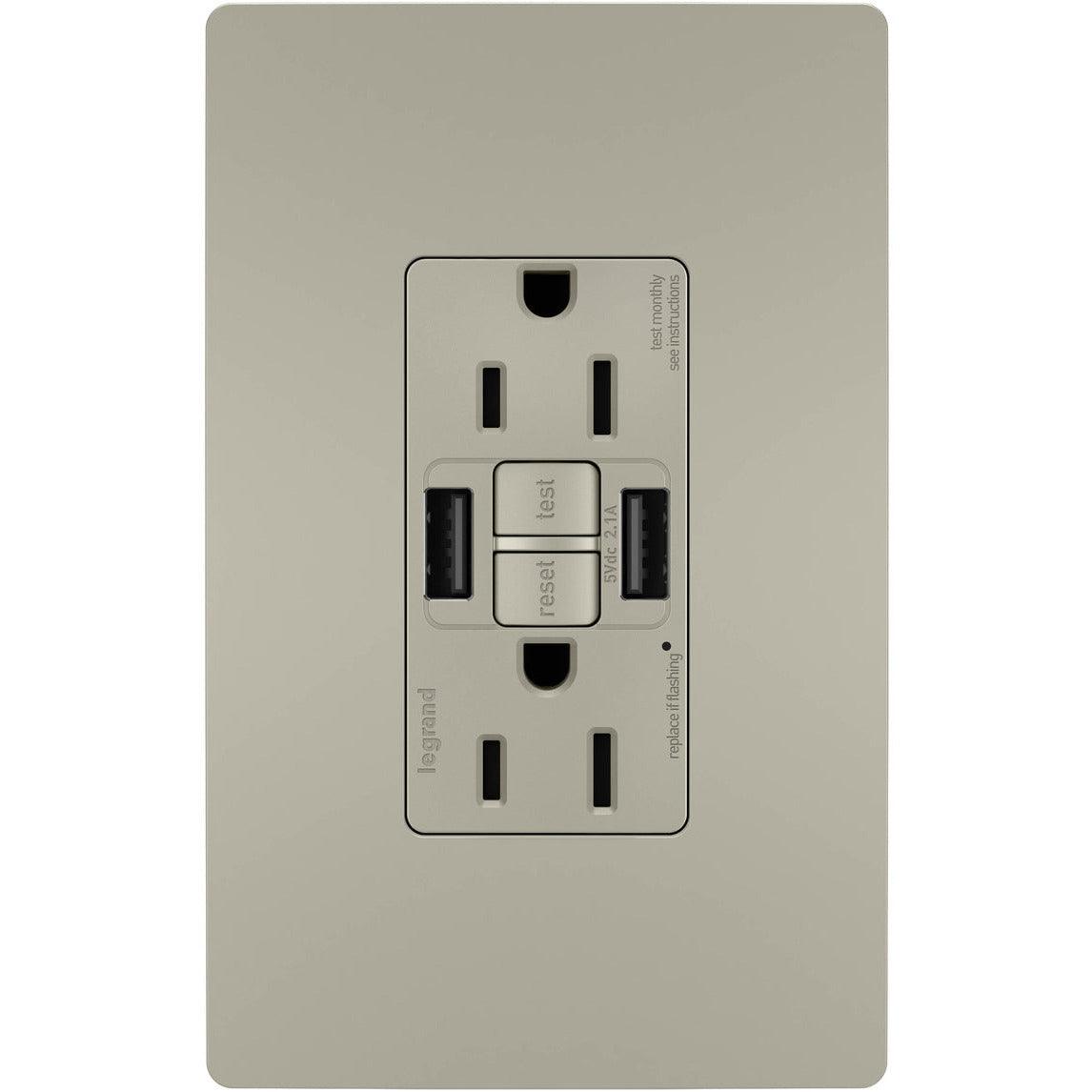 Legrand Radiant - radiant® 15A Tamper-Resistant Self-Test GFCI Outlet with Night Light - 1597TRUSBAANIC4 | Montreal Lighting & Hardware