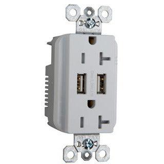 Legrand Radiant - Spec Grade USB Charger with Tamper Resistant 20A Duplex Receptacles - TR5362USBW | Montreal Lighting & Hardware