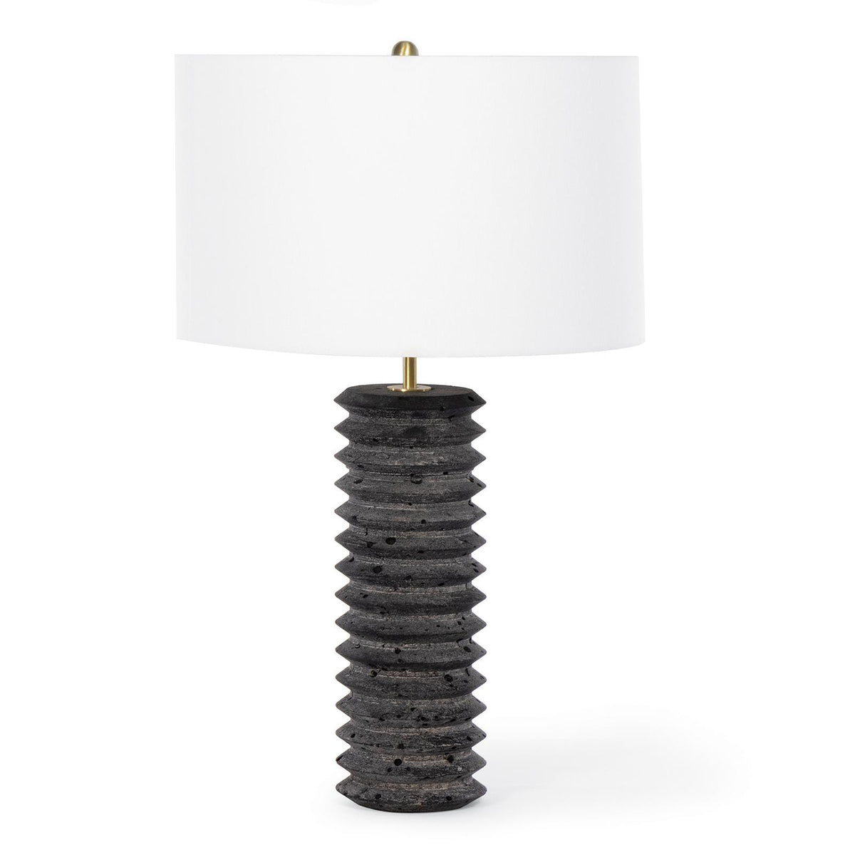 Regina Andrew - Noir Column Travertine Lamp - 13-1586 | Montreal Lighting & Hardware