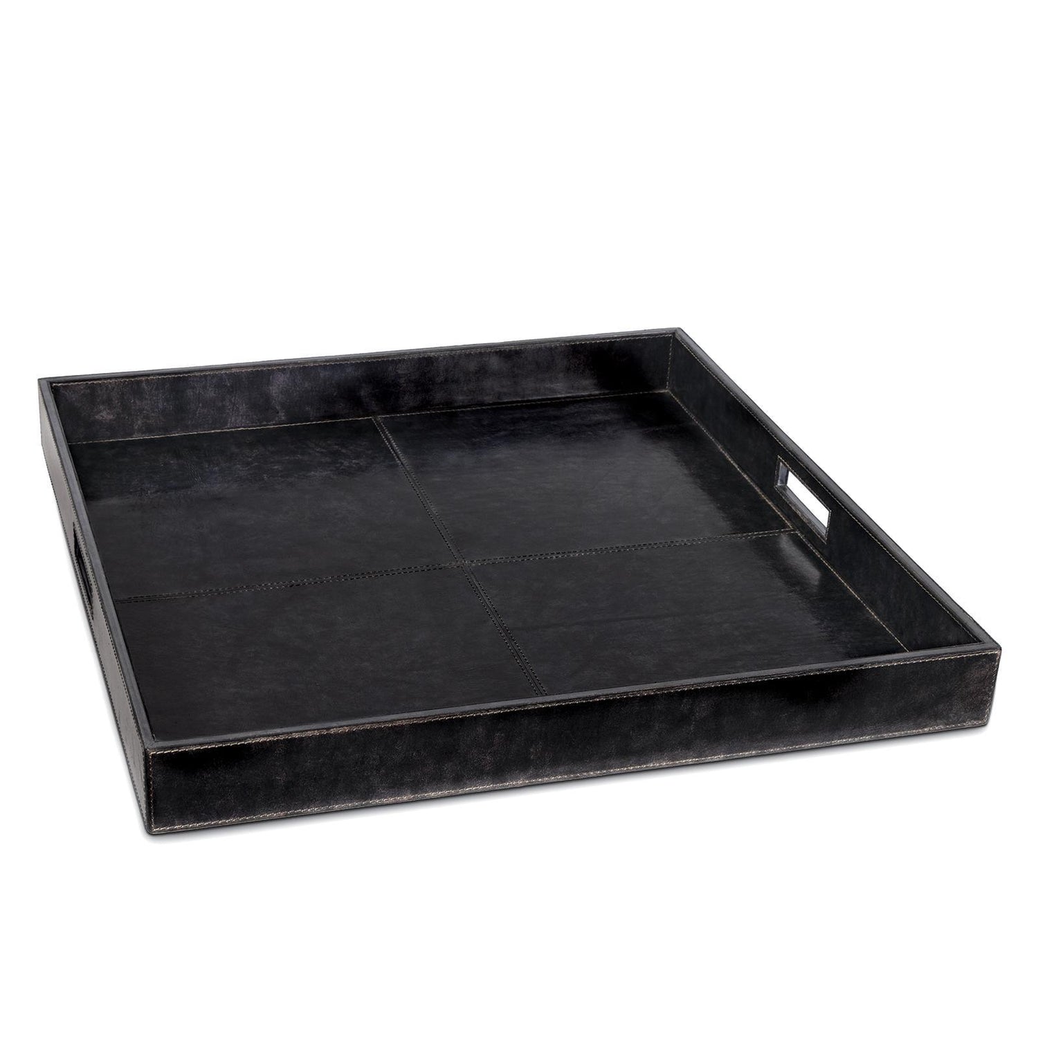 Regina Andrew - Derby Square Leather Tray - 20-1507BLK | Montreal Lighting & Hardware