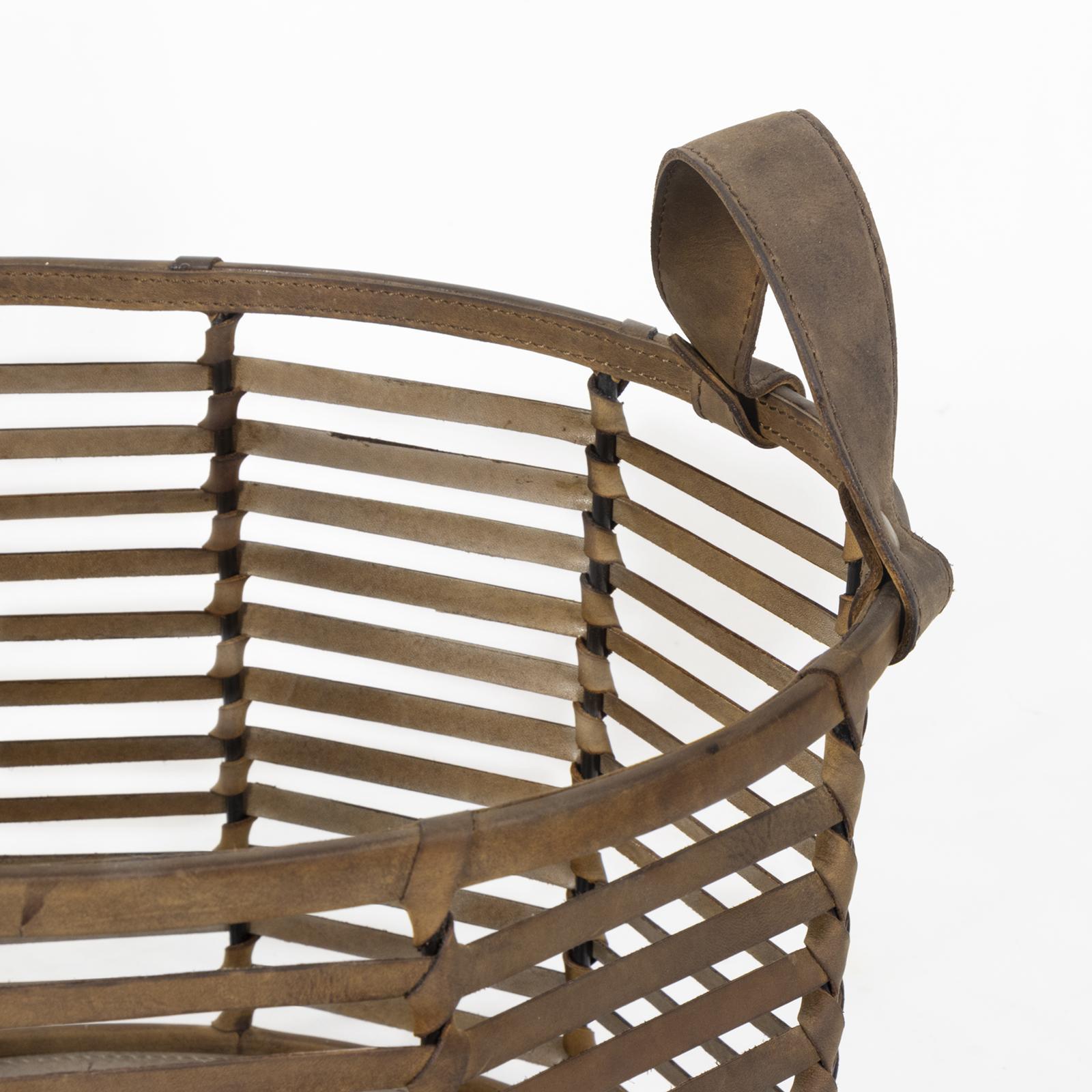 Regina Andrew - Finn Leather Basket - 20-1517 | Montreal Lighting & Hardware