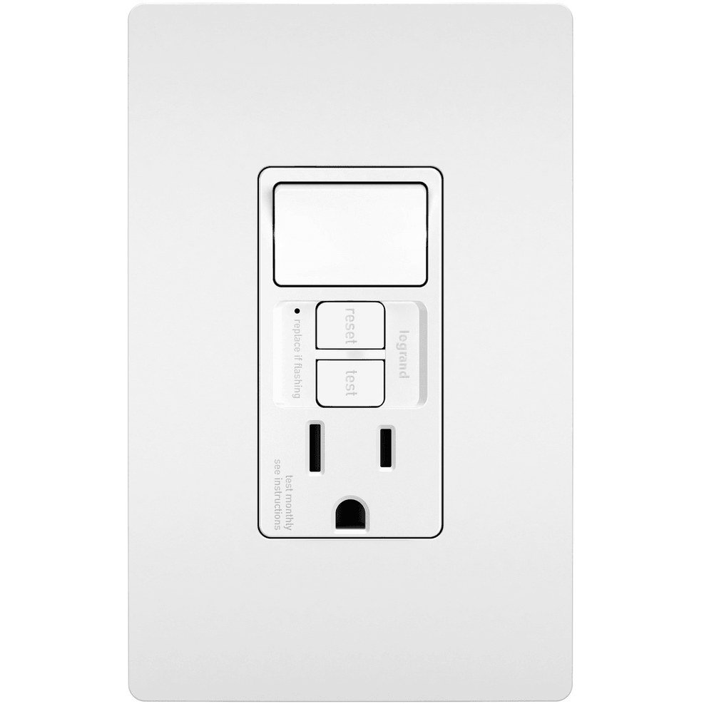 Legrand Radiant - radiant® Single Pole Switch with Tamper Resistant Self Test GFCI Outlet - 1597SWTTRWCCD4 | Montreal Lighting & Hardware