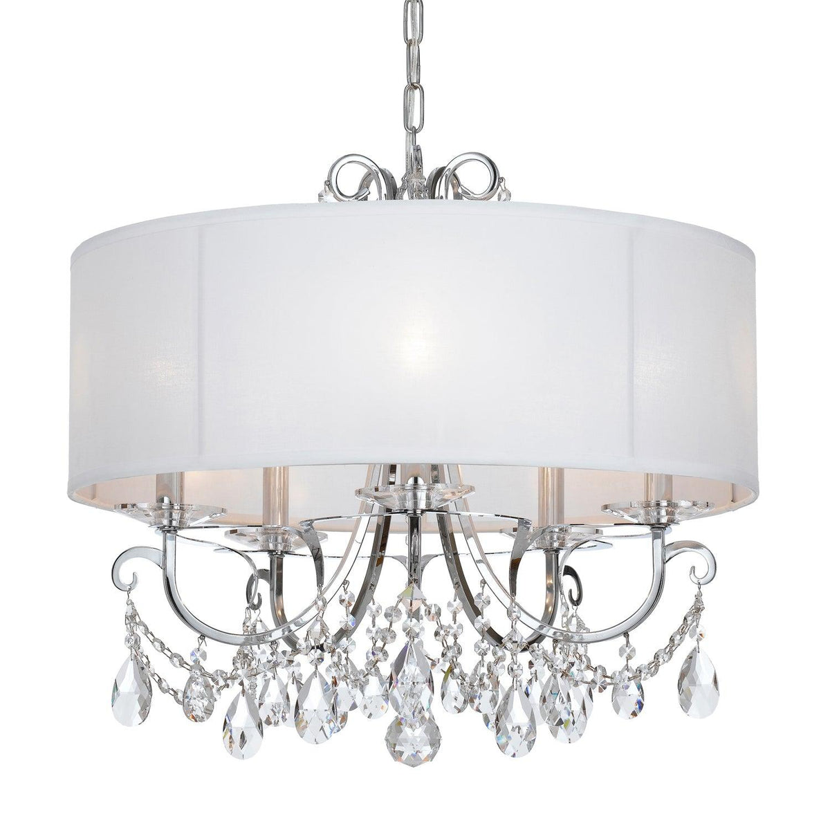 Crystorama - Othello Drum Shade Chandelier - 6625-CH-CL-MWP | Montreal Lighting & Hardware