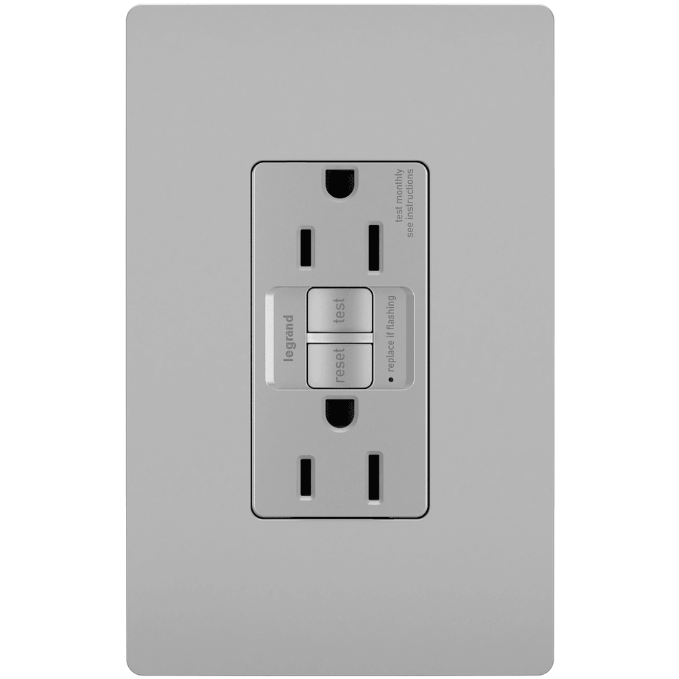 Legrand Radiant - radiant® Spec Grade 15A Self Test GFCI Receptacle - 1597GRY | Montreal Lighting & Hardware