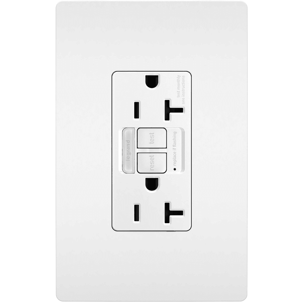 Legrand Radiant - radiant® 20A Tamper Resistant Self Test GFCI Outlet with Night Light - 2097NTLTRW | Montreal Lighting & Hardware