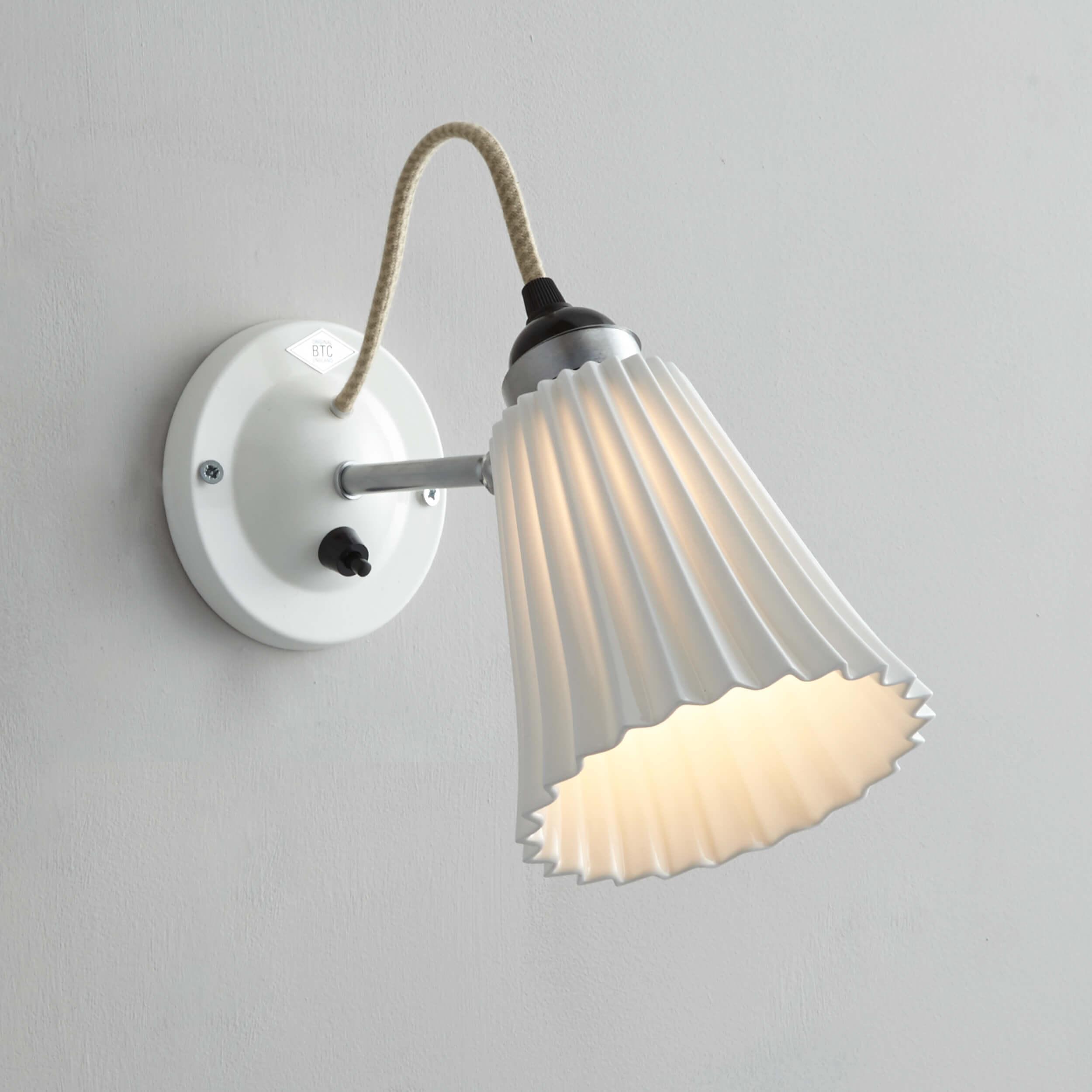 Original BTC - Hector Pleat Switched Wall Light - US-FW507N | Montreal Lighting & Hardware