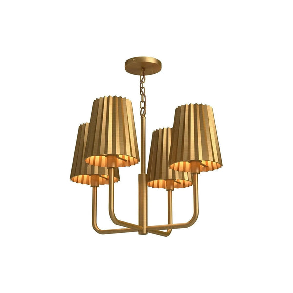 Plisse Metal Shade Chandelier