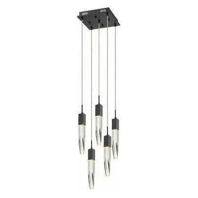 Avenue Lighting - Aspen 5 Multi Pendant - HF1900-5-AP-BK-C | Montreal Lighting & Hardware
