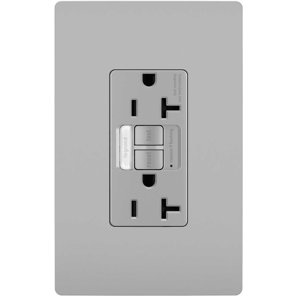 Legrand Radiant - radiant® 20A Tamper Resistant Self Test GFCI Outlet with Night Light - 2097NTLTRGRY | Montreal Lighting & Hardware