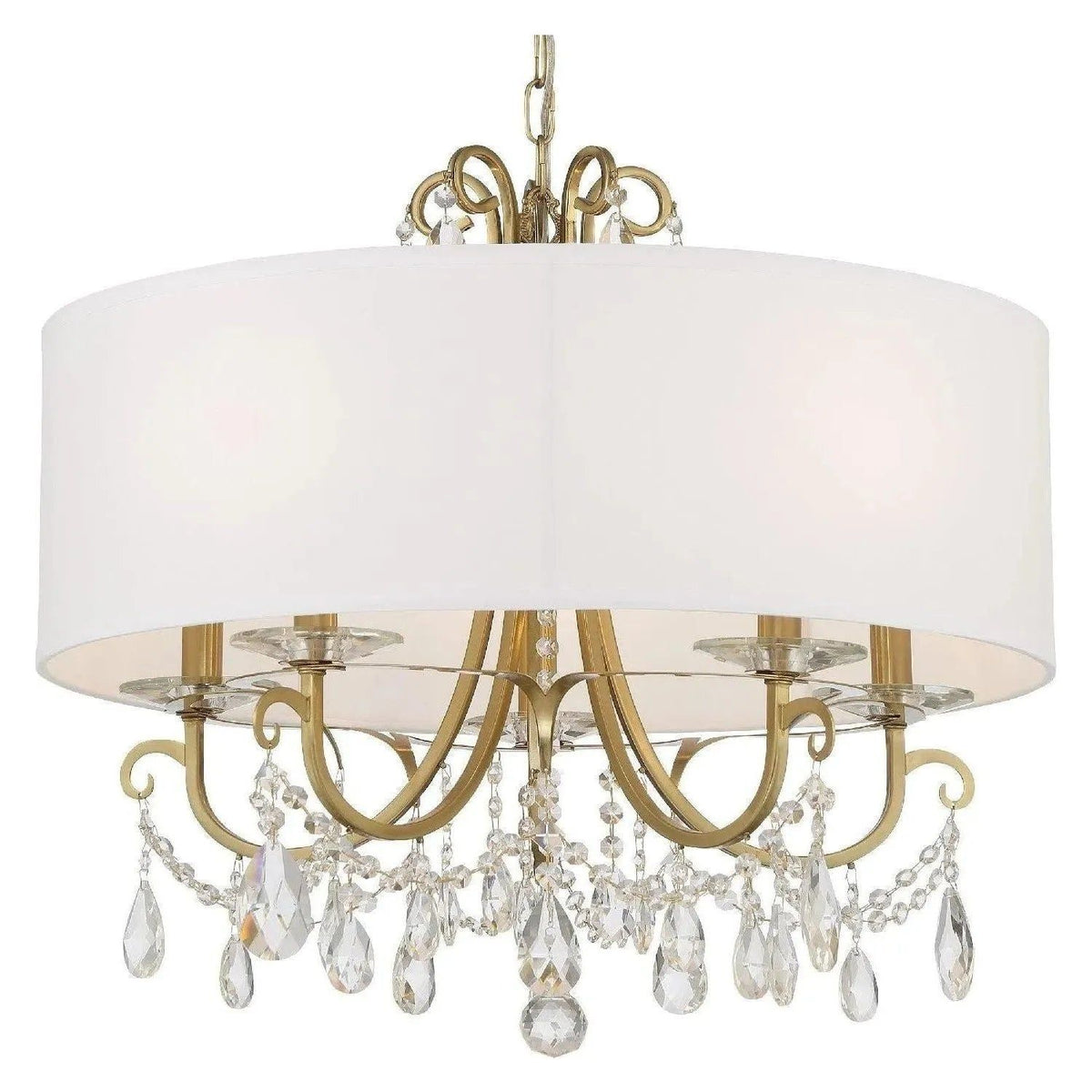 Crystorama - Othello Drum Shade Chandelier - 6625-VG-CL-SAQ | Montreal Lighting & Hardware