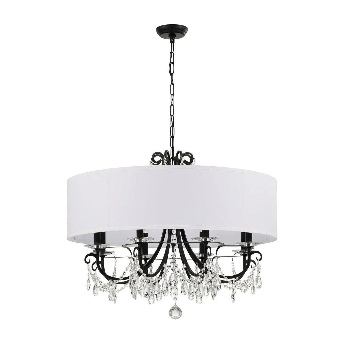 Crystorama - Othello Drum Shade Chandelier - 6628-MK-CL-MWP | Montreal Lighting & Hardware