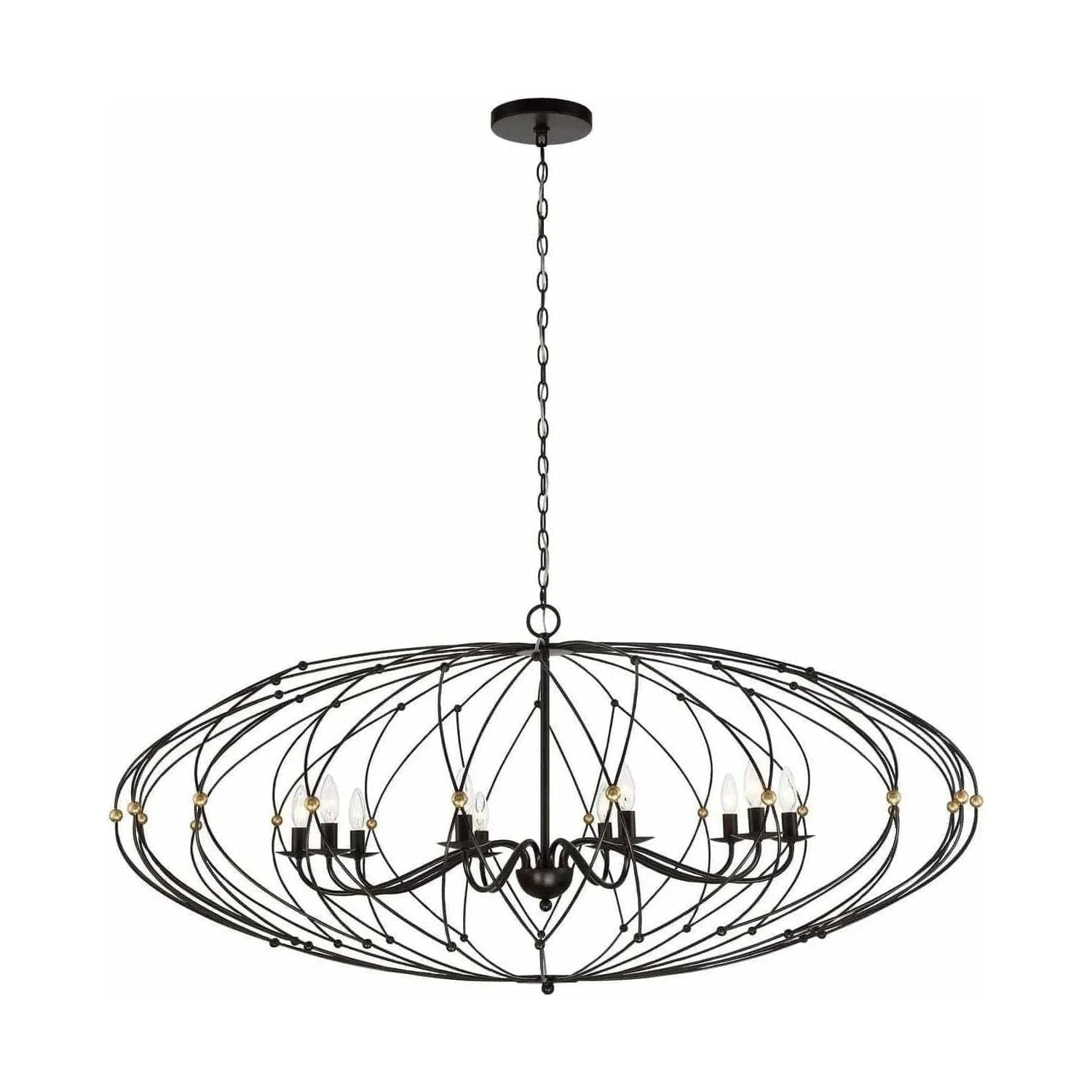 Crystorama - Zucca Oval Chandelier - ZUC-A9039-EB-GA | Montreal Lighting & Hardware
