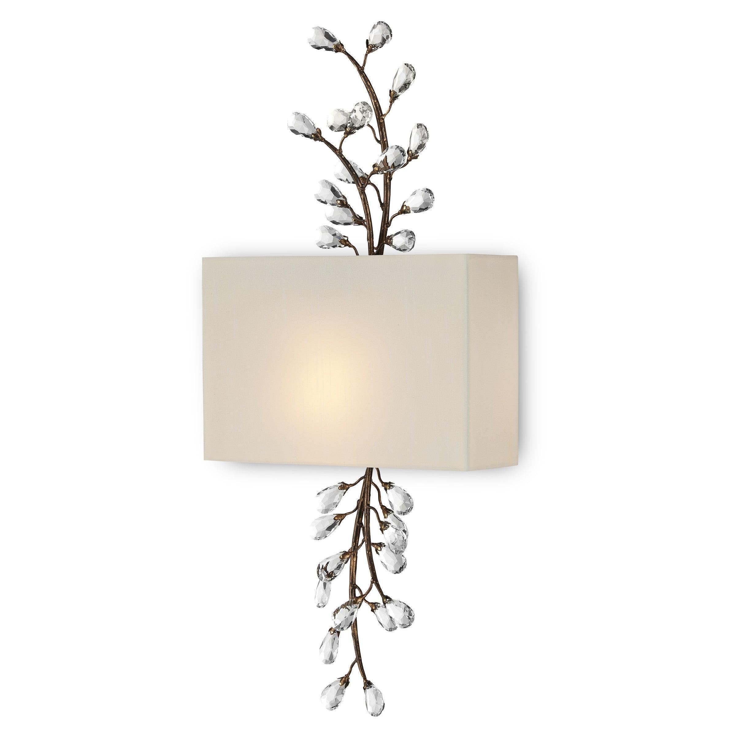 Currey and Company - Crystal Bud Tall Wall Sconce - 5900-0051 | Montreal Lighting & Hardware