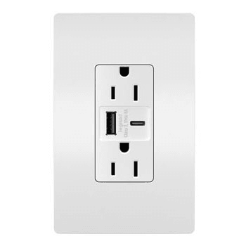 Legrand Radiant - radiant® 15A Tamper Resistant Ultra Fast USB Type A/C Outlet - R26USBAC6W | Montreal Lighting & Hardware