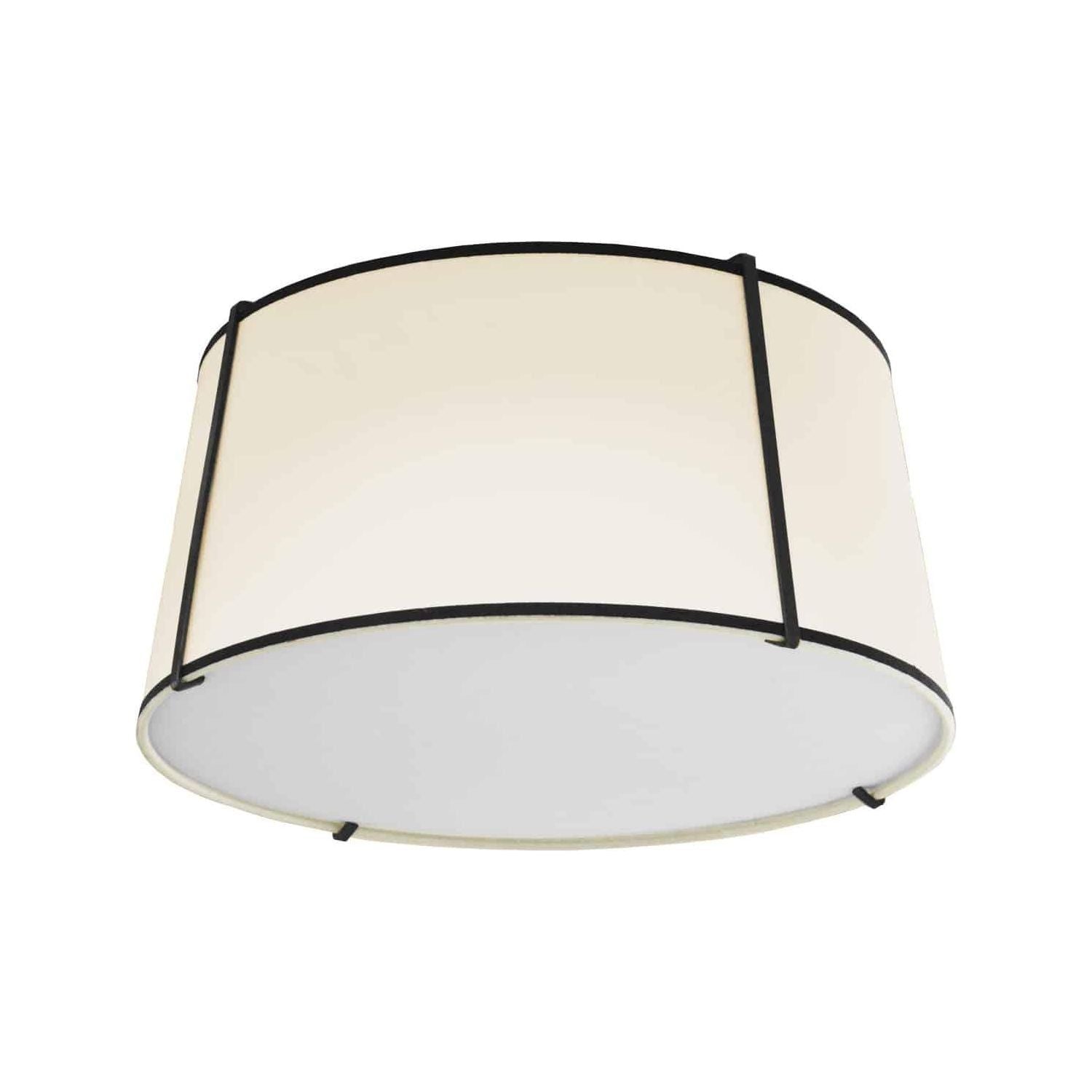 Dainolite - Trapezoid Flush Mount - TRA-3FH-BK-CRM | Montreal Lighting & Hardware