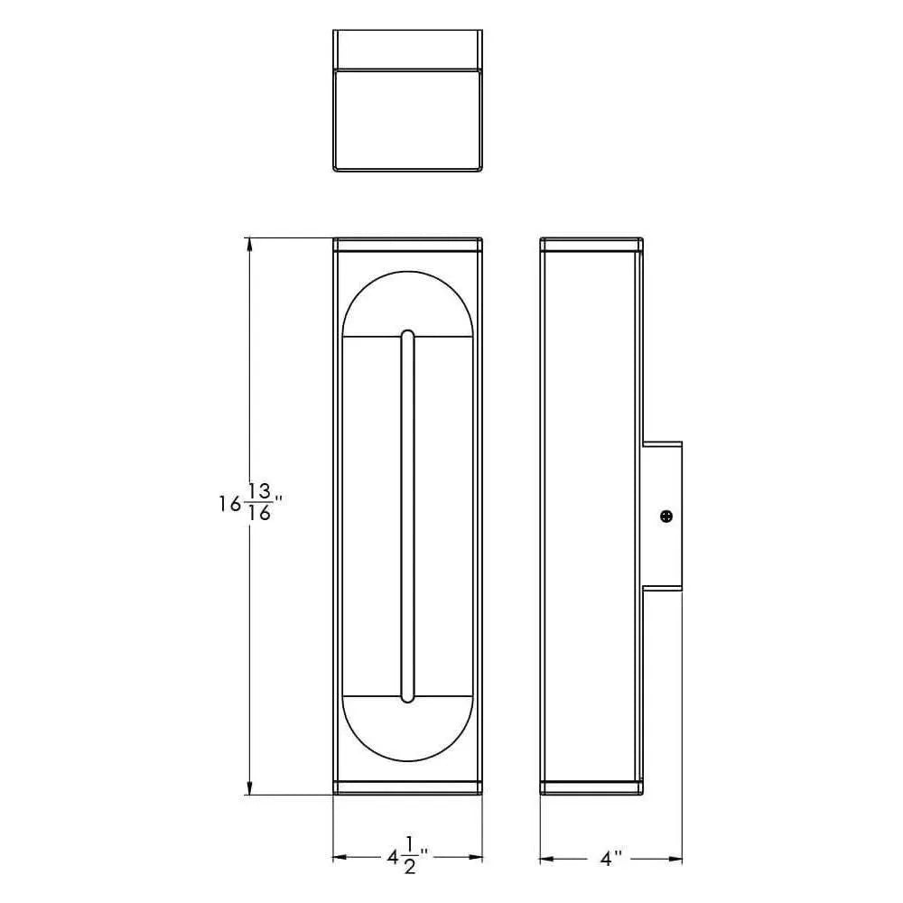 DALS Lighting - LWJ Rectangular CCT Dual Wall Light - LWJ16-CC-BK | Montreal Lighting & Hardware
