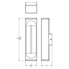 DALS Lighting - LWJ Rectangular CCT Dual Wall Light - LWJ16-CC-BK | Montreal Lighting & Hardware