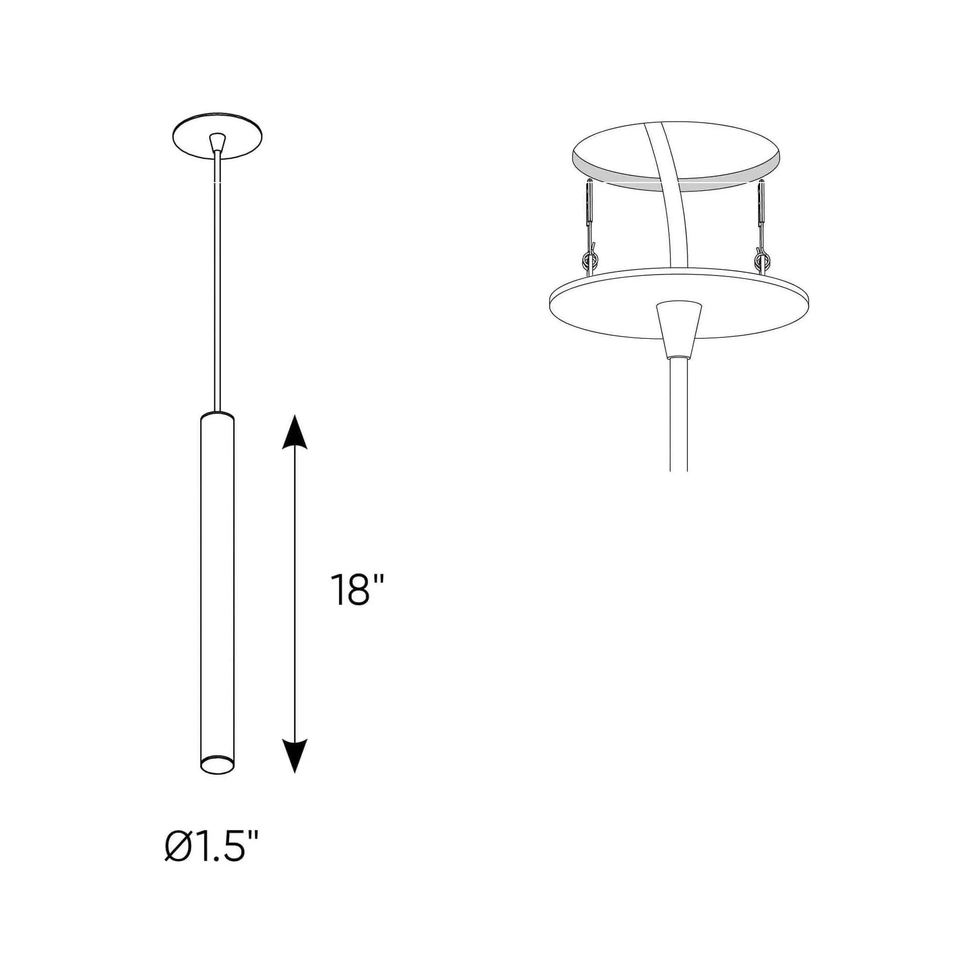 DALS Lighting - PDC CCT LED Cylinder Pendant Light - PDC18-CC-BK | Montreal Lighting & Hardware