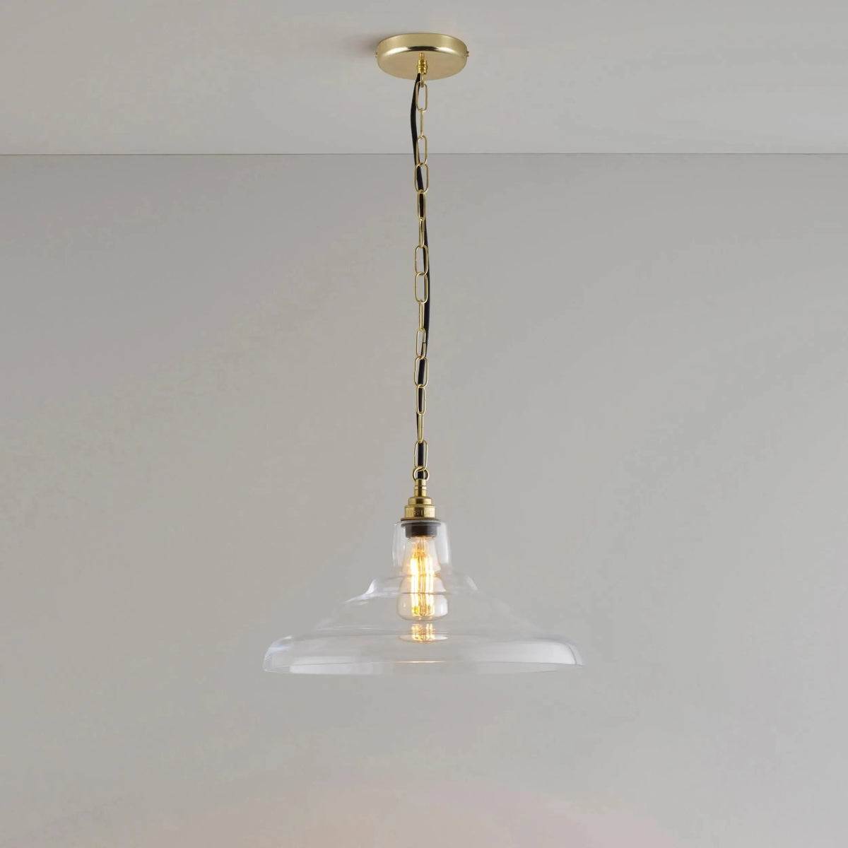 Davey Lighting - Glass School Pendant Light - US-DP8200/M/CL/BR | Montreal Lighting & Hardware