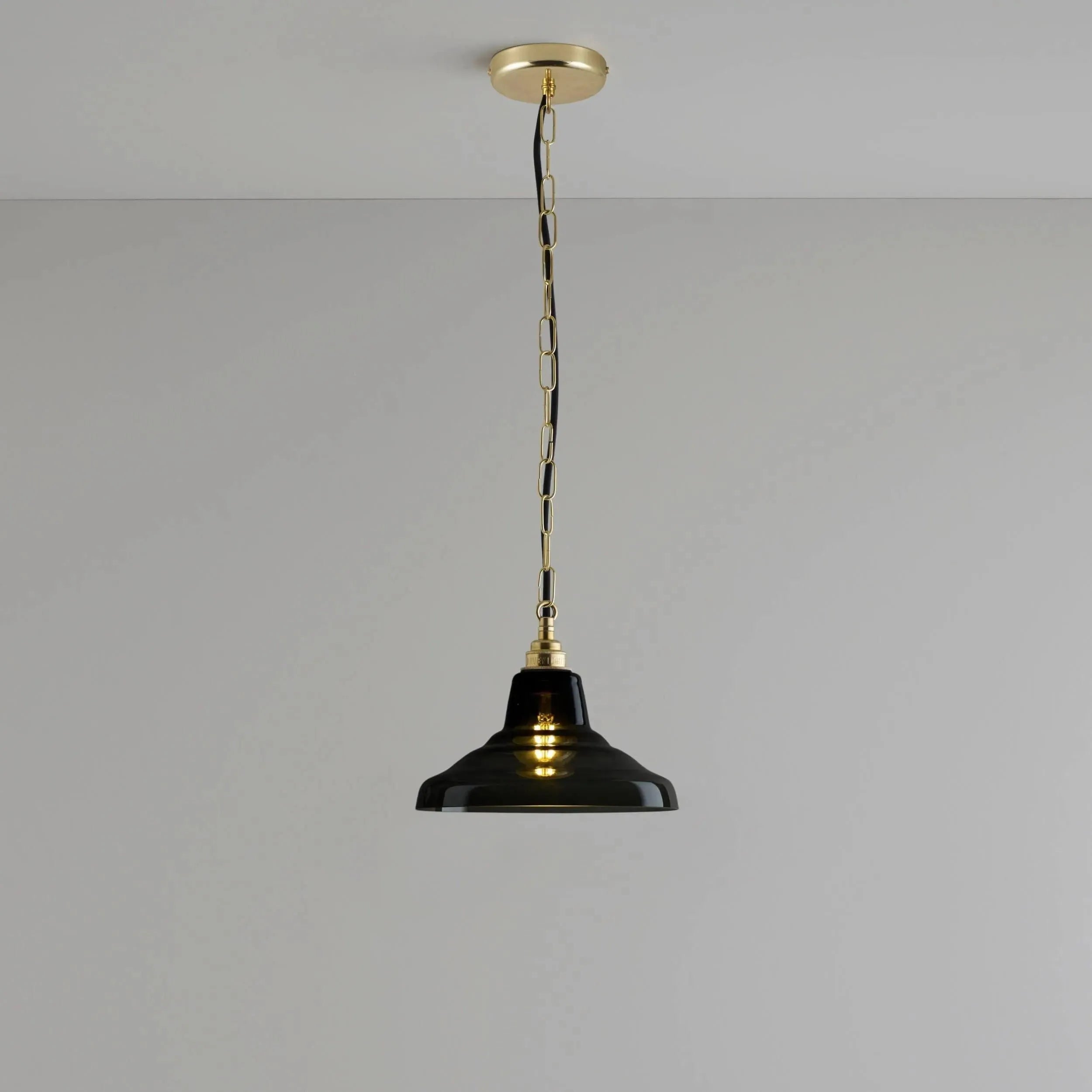 Davey Lighting - Glass School Pendant Light - US-DP8200/S/AN/BR | Montreal Lighting & Hardware