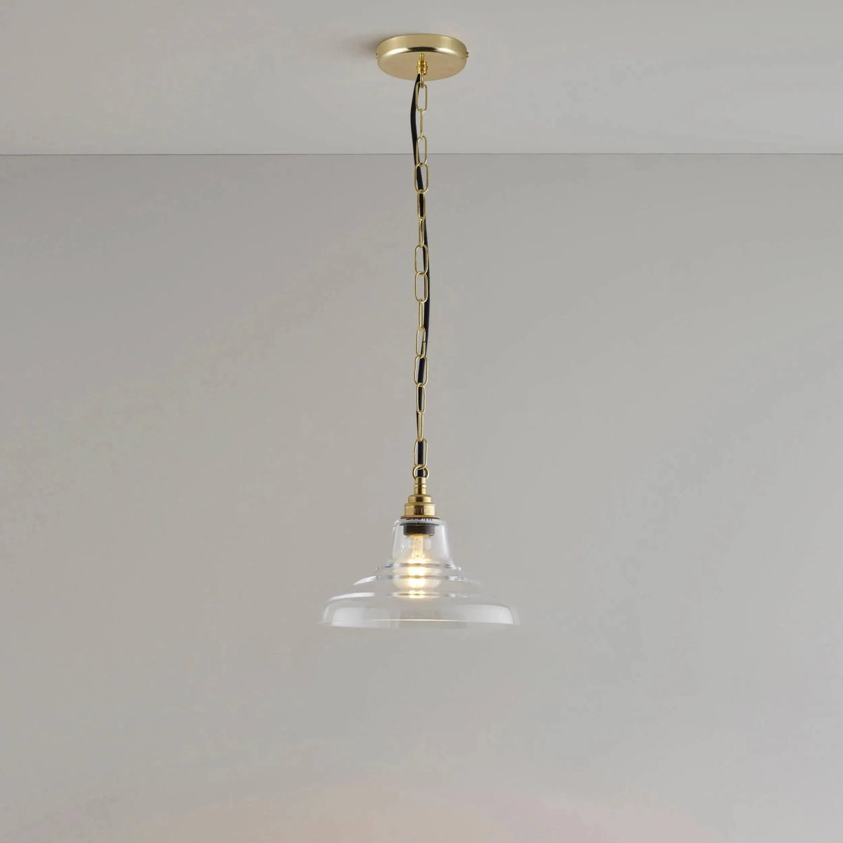 Davey Lighting - Glass School Pendant Light - US-DP8200/S/CL/BR | Montreal Lighting & Hardware
