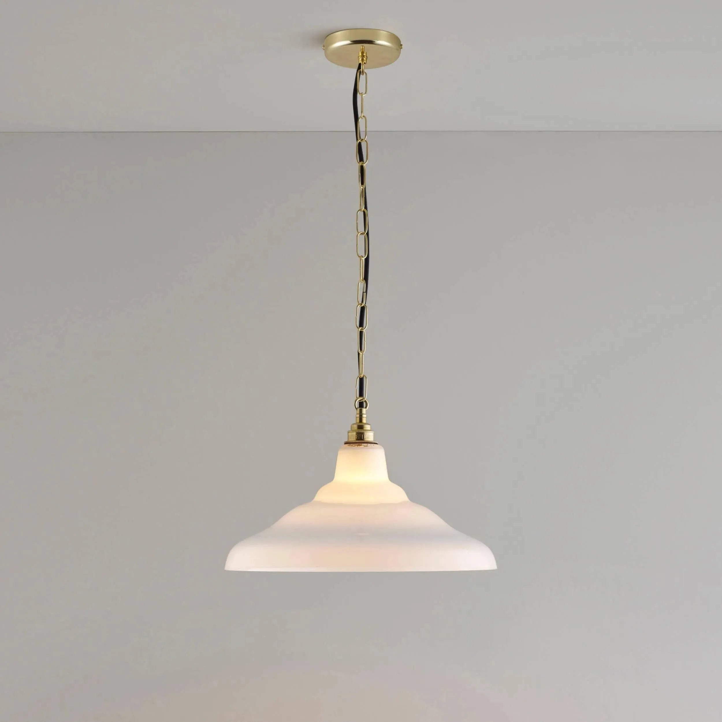 Davey Lighting - Glass School Pendant Light - US-DP8200/S/OP/BR | Montreal Lighting & Hardware