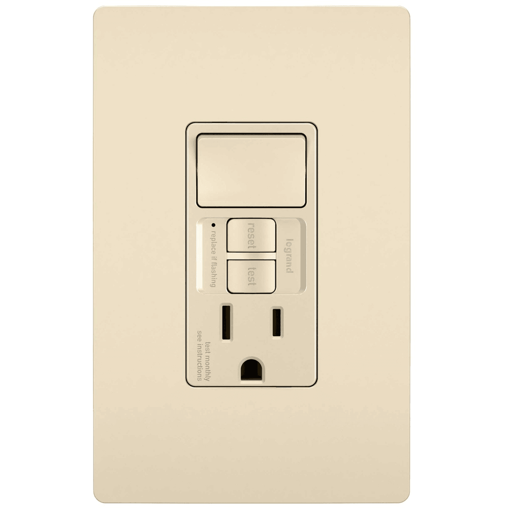 Legrand Radiant - radiant® Single Pole Switch with Tamper Resistant Self Test GFCI Outlet - 1597SWTTRLACCD4 | Montreal Lighting & Hardware