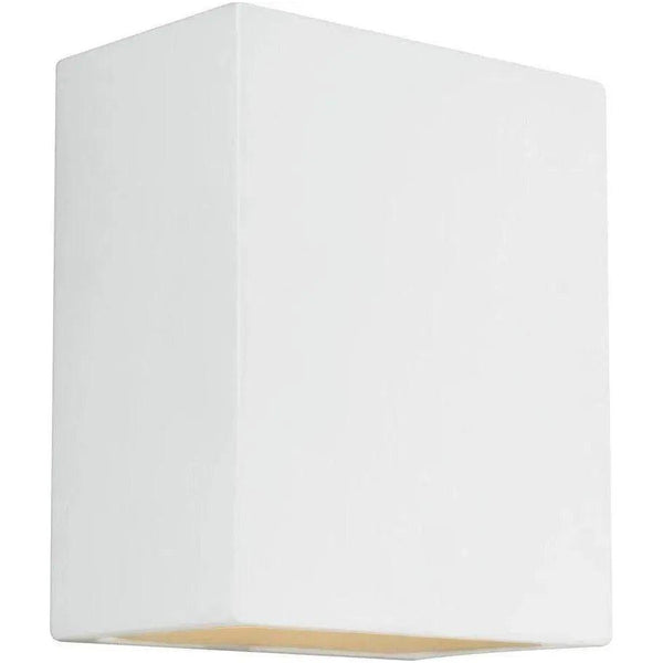 Paintable Ceramic Square Outdoor Wall Lantern
