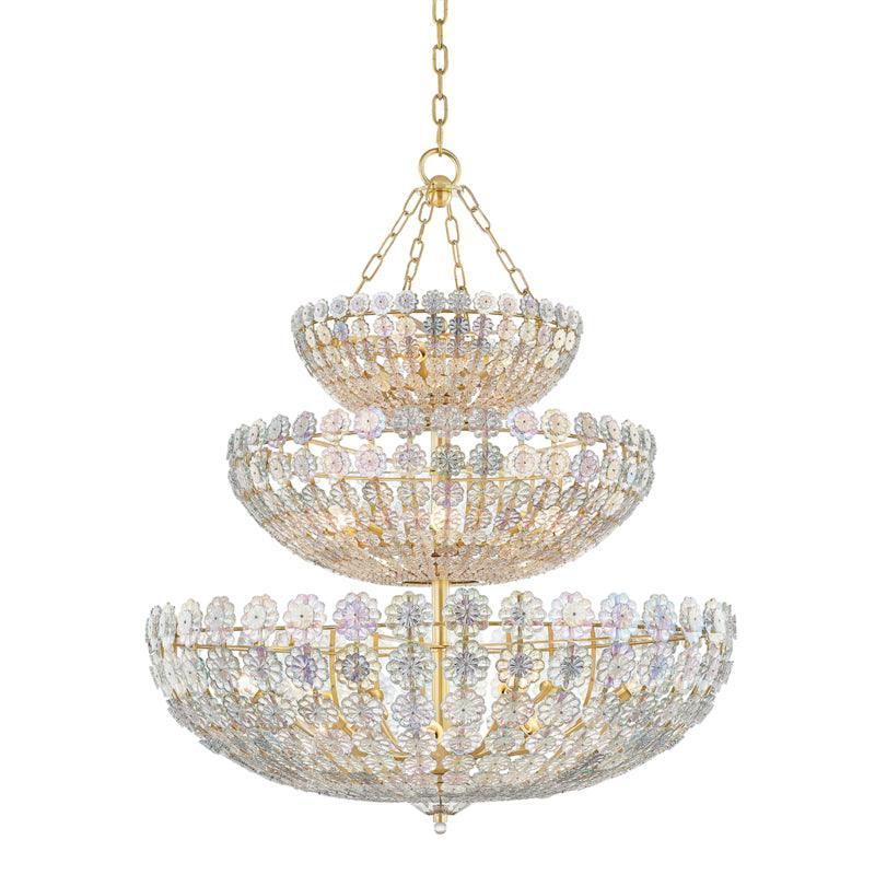 Hudson Valley Lighting - Floral Park Three Tier Chandelier - 8239-AGB | Montreal Lighting & Hardware