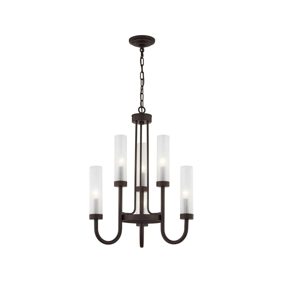 Justice Designs - Anchor Chandelier - FSN-4343-CLFR-DBRZ | Montreal Lighting & Hardware