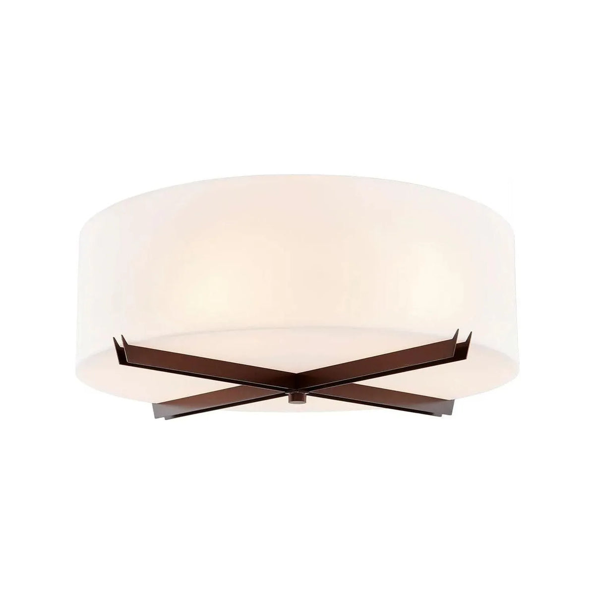 Justice Designs - Crossbar Flush-Mount - ACR-9523-OPAL-NCKL | Montreal Lighting & Hardware