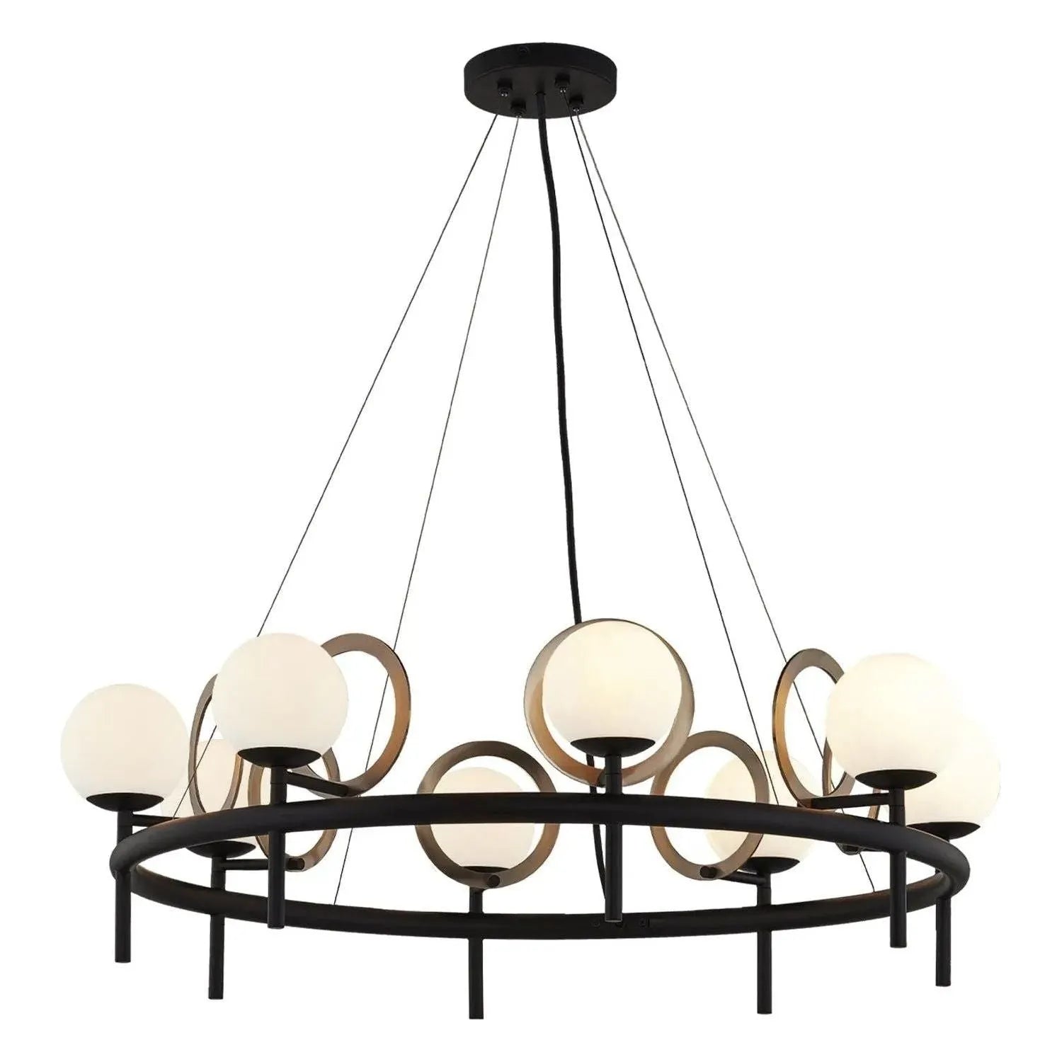 Justice Designs - Halo Chandelier - FSN-4225-OPAL-MBBR | Montreal Lighting & Hardware