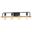 Justice Designs - Loft Bath Bar - ECO-8392-WOOD-MBLK | Montreal Lighting & Hardware