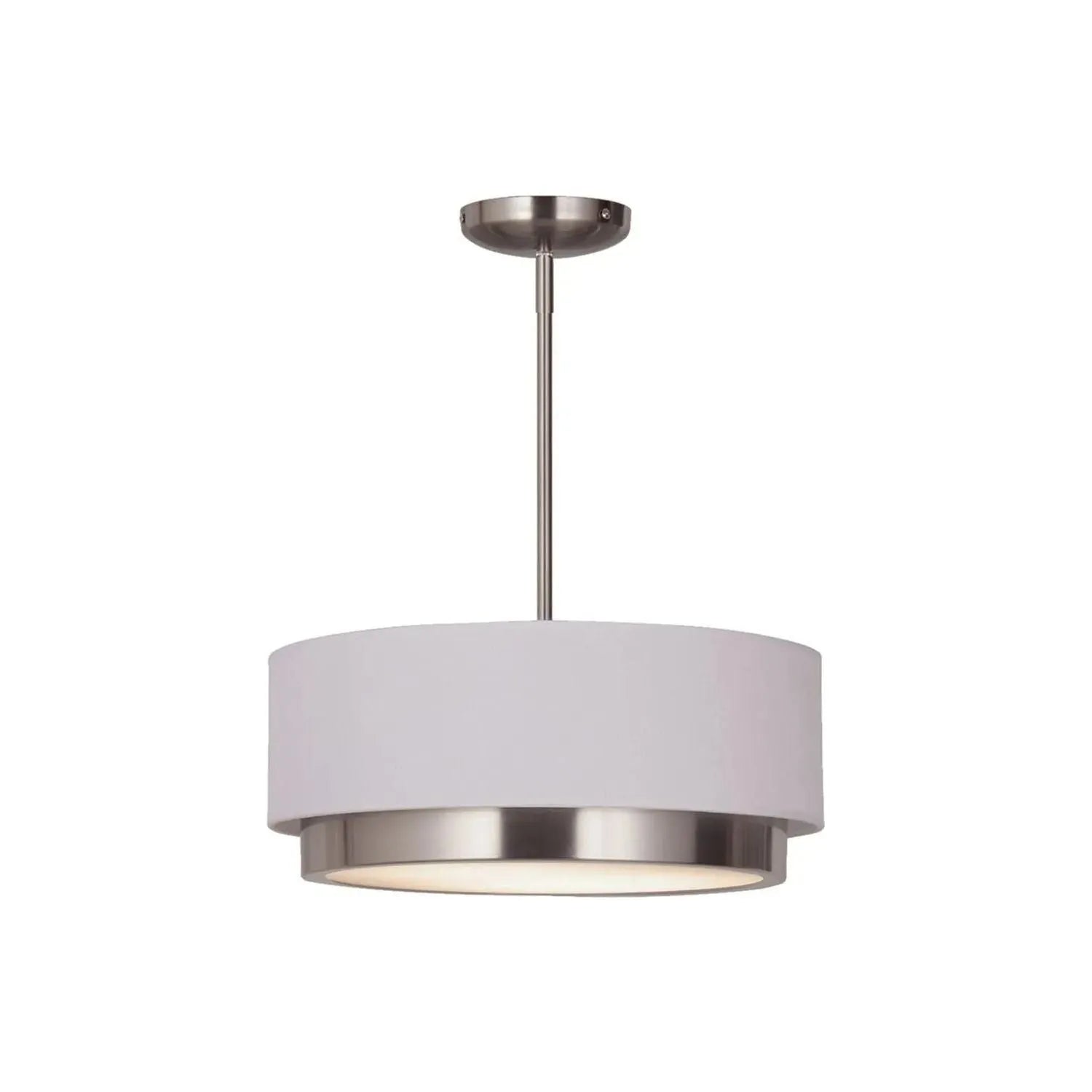 Justice Designs - Tate LED Semi-Flush /Pendant - FAB-4475-WHTE-NCKL | Montreal Lighting & Hardware