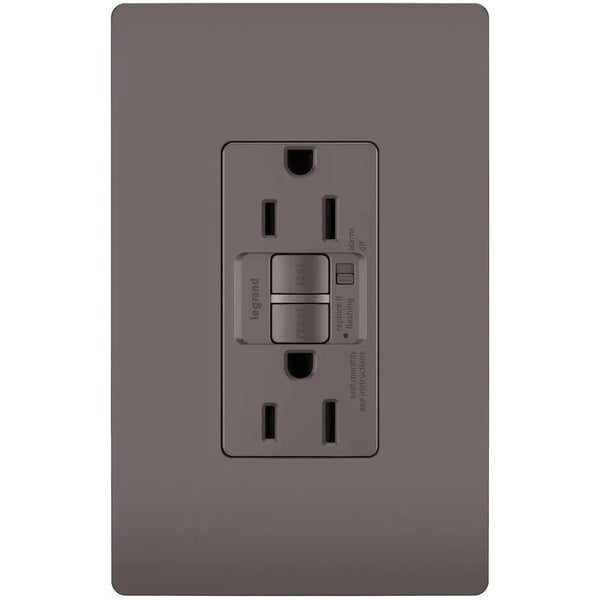 Radiant® 15A Inviolable Self Test GFCI Outlet avec alarme sonore