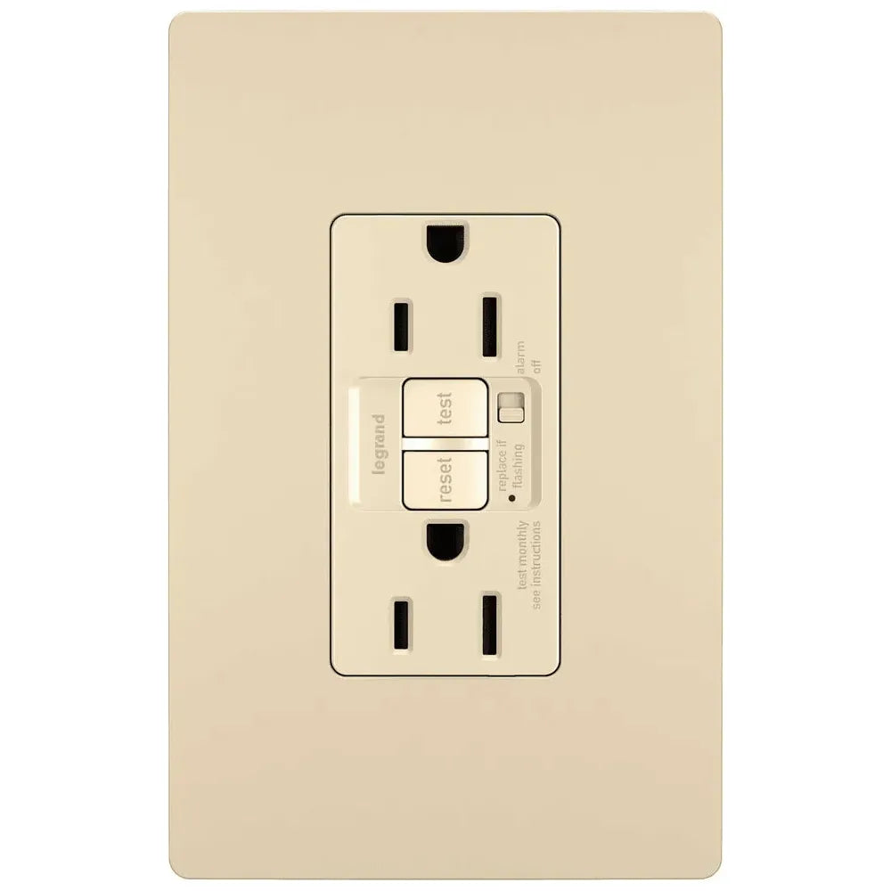 Legrand Radiant - radiant® 15A Tamper Resistant Self Test GFCI Outlet with Audible Alarm - 1597TRAI | Montreal Lighting & Hardware