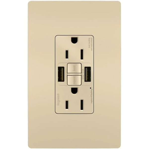 Radiant® 15A Inviolable Self-Test GFCI Outlet avec Veilleuse