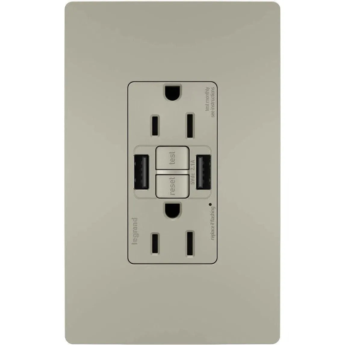 Legrand Radiant - radiant® 15A Tamper-Resistant Self-Test GFCI Outlet with Night Light - 1597TRUSBAANIC4 | Montreal Lighting & Hardware