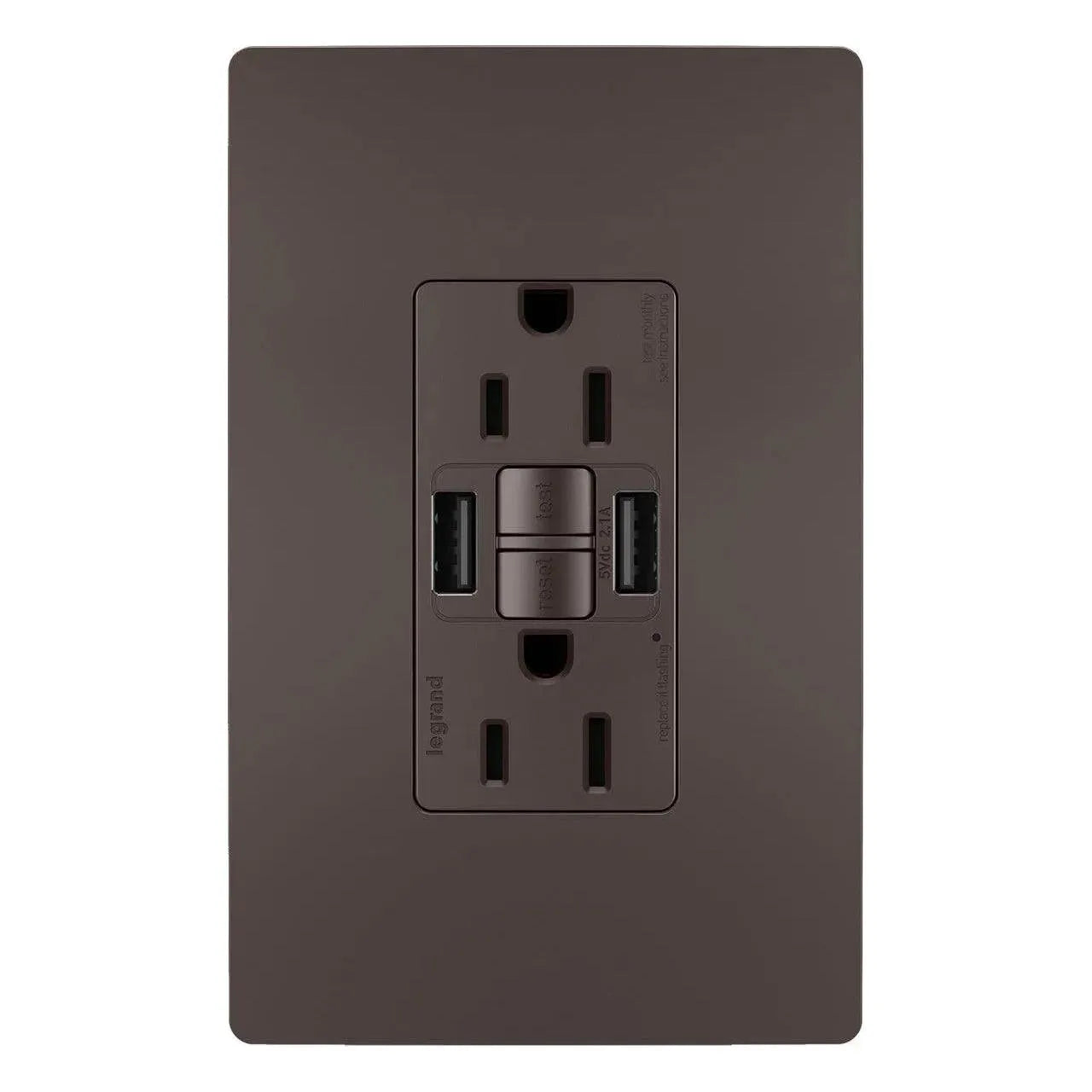 Legrand Radiant - radiant® 15A Tamper Resistant Self Test GFCI USB Type AA Outlet - 1597TRUSBAA | Montreal Lighting & Hardware
