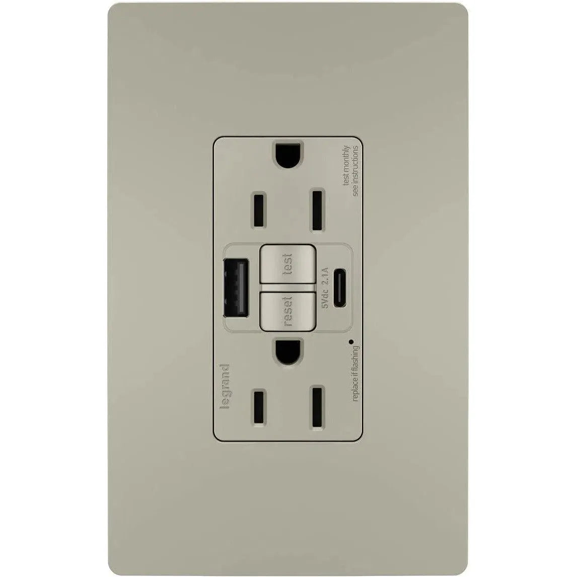 Legrand Radiant - radiant® 15A Tamper Resistant Self Test GFCI USB Type AC Outlet - 1597TRUSBACNIC4 | Montreal Lighting & Hardware