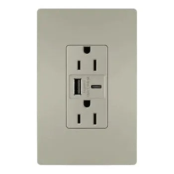 Legrand Radiant - radiant® 15A Tamper Resistant Ultra Fast USB Type A/C Outlet - R26USBAC6NICCV4 | Montreal Lighting & Hardware