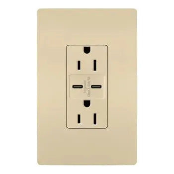 Legrand Radiant - radiant® 15A Tamper Resistant Ultra Fast USB Type C/C Outlet - R26USBCC6I | Montreal Lighting & Hardware