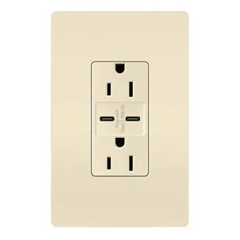 Legrand Radiant - radiant® 15A Tamper Resistant Ultra Fast USB Type C/C Outlet - R26USBCC6LA | Montreal Lighting & Hardware
