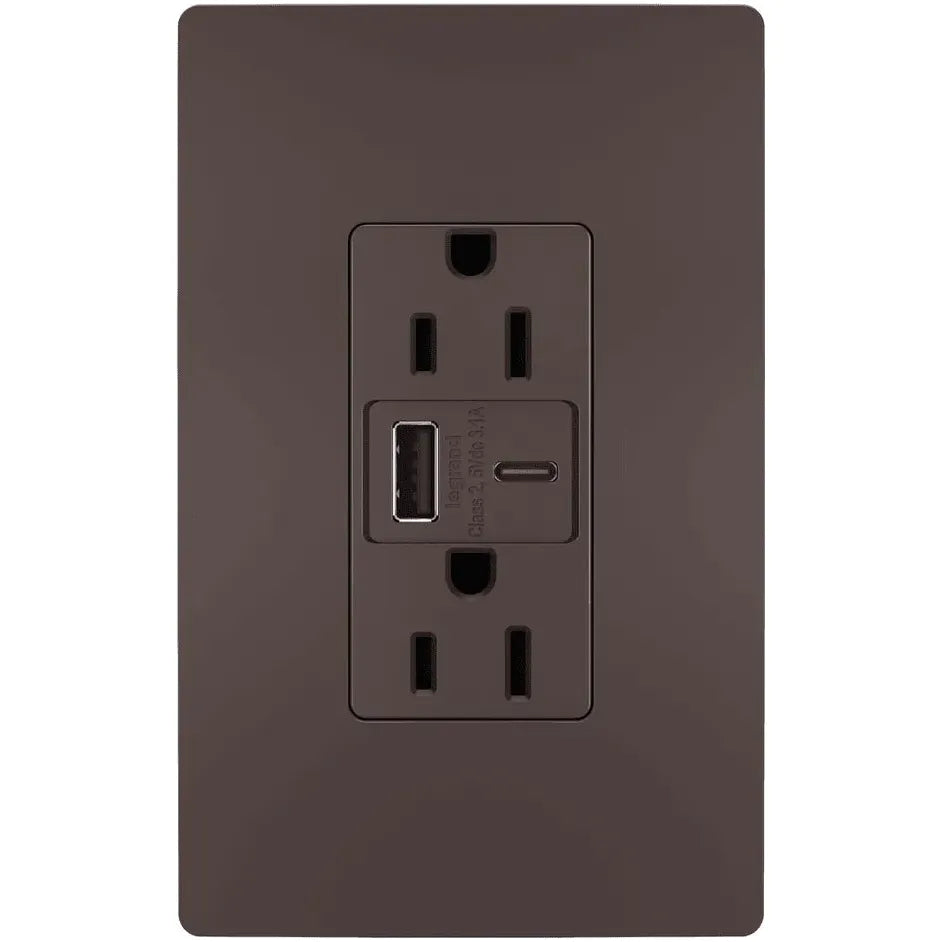 Legrand Radiant - radiant® 15A Tamper Resistant USB Type A/C Outlet - R26USBACBK | Montreal Lighting & Hardware