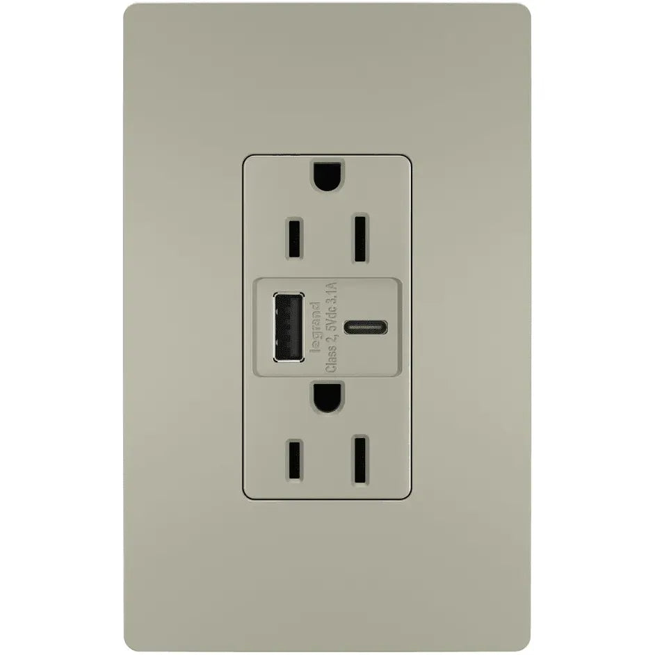 Legrand Radiant - radiant® 15A Tamper Resistant USB Type A/C Outlet - R26USBACNICCV4 | Montreal Lighting & Hardware