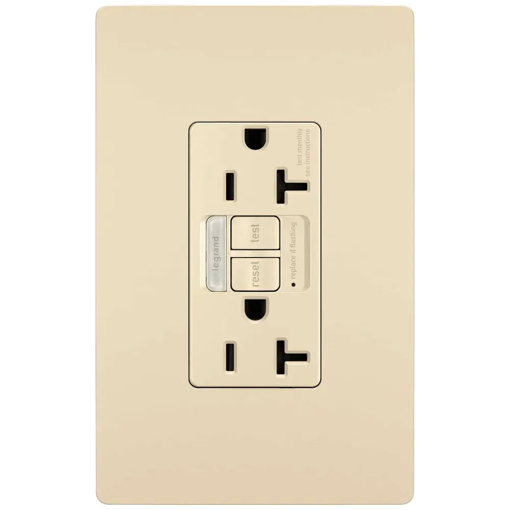 Legrand Radiant - radiant® 20A Tamper Resistant Self Test GFCI Outlet with Night Light - 2097NTLTRGRY | Montreal Lighting & Hardware