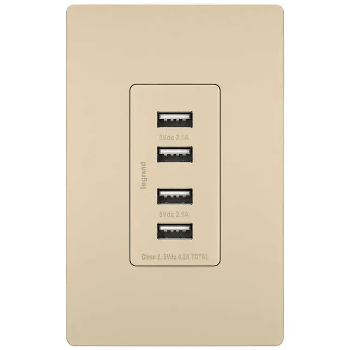 Legrand Radiant - radiant® Quad USB Charger - TM8USB4ICC6 | Montreal Lighting & Hardware